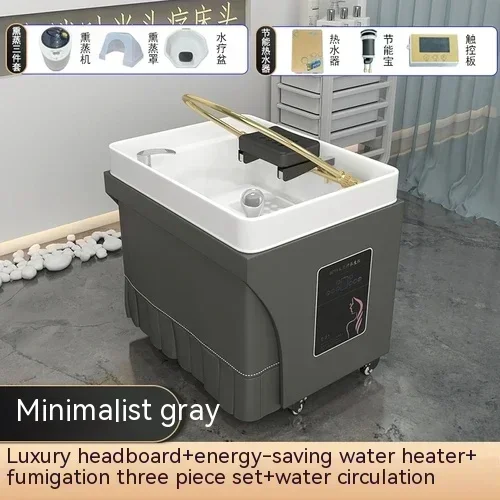 

Hairdresser Wash Salon Chair Professional Barbershop Movable Shampoo Head Therapy Salon Furniture