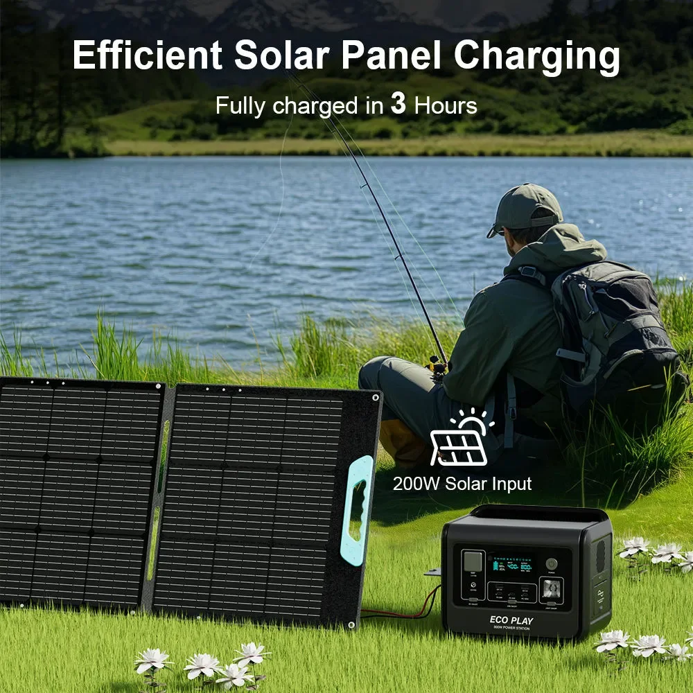 800W 512Wh 태양광 발전소, 이중 전압, 가정 및 캠핑용 휴대용 에너지 저장 장치 썸네일 4