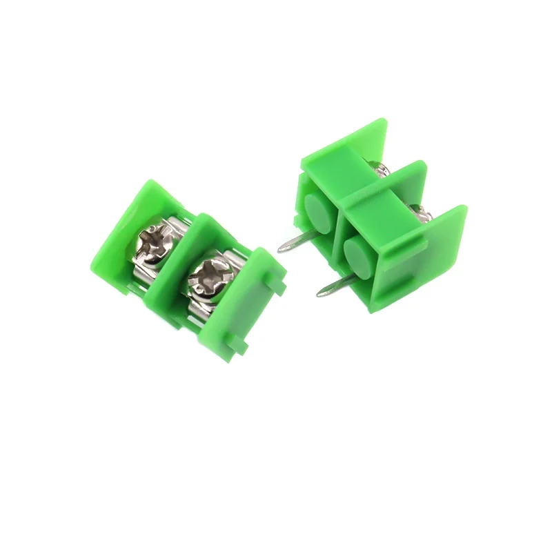 10pcs 7.62mm Pitch Screw Terminal Connector 7.62mm 2 3 Pin Fence Type Green Wiring Terminal Spliceable Side Foot 300V 20A