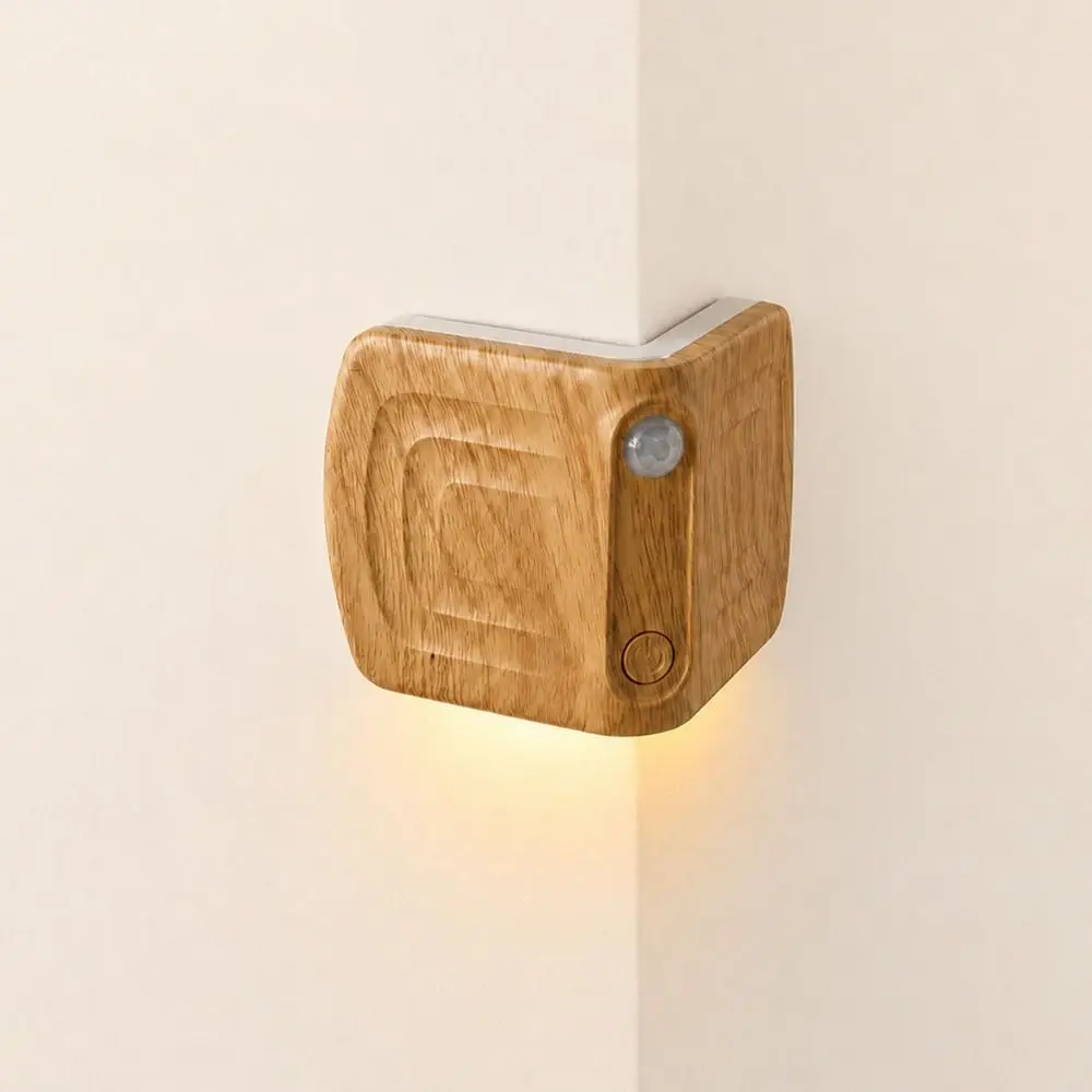 Magnetic Wall Corner Night Ligh 3 Colors USB Rechargeable Motion Sensor Wall Light Easy Installation Dual Sensor LED Night Light