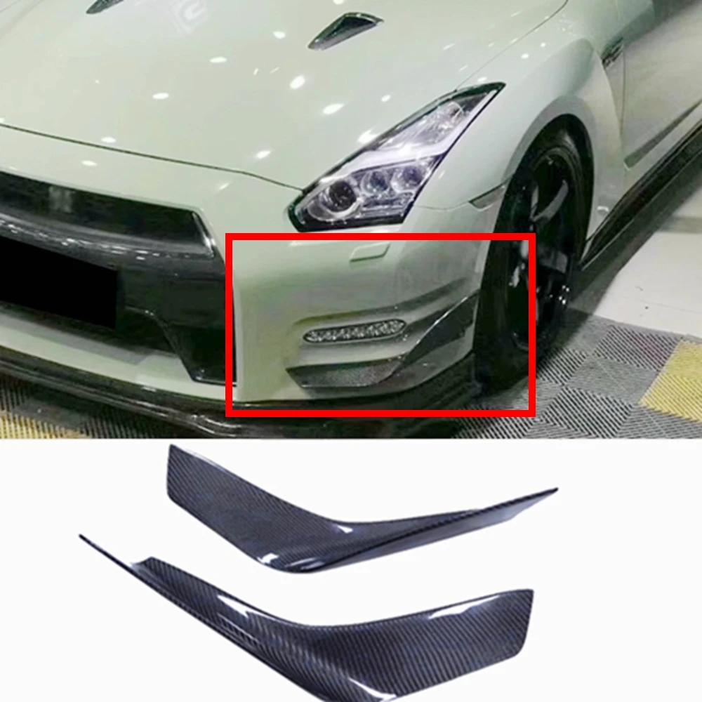 

For Nissan Mars GTR R35 2012-2016 GTR35 Real Carbon Fiber FRP Car Body Kit Bumpe Frontr Air Knife Decoration