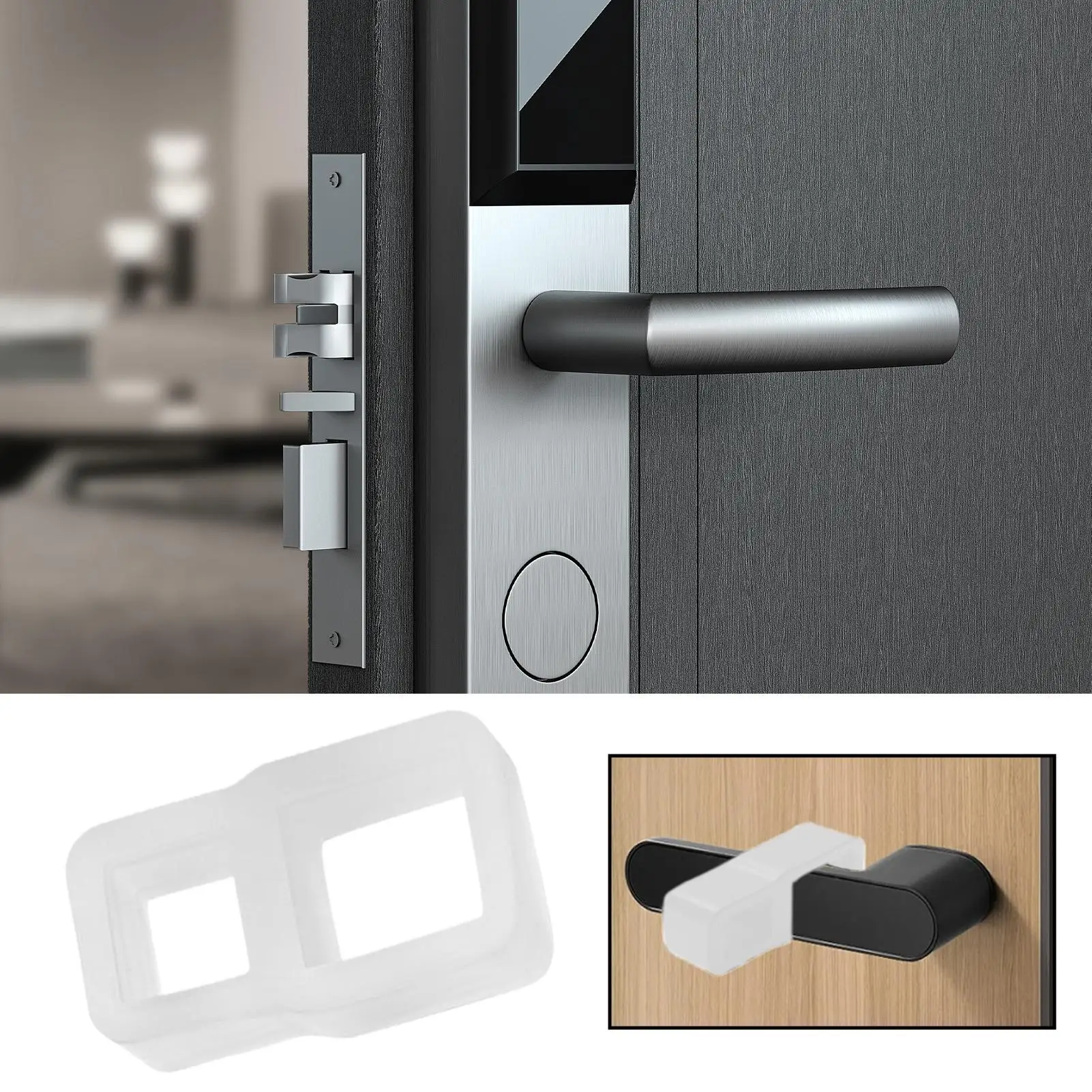 Fermaporta in silicone da parete, protezione morbida in silicone, tappo per pomello per porta, senza foratura, tappo per paraurti, protezione per mobili