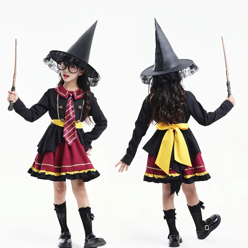 Halloween Little Girl Lolita Cosplay Performance Dress Children Uniform  Witch Dress Stage Costume Female