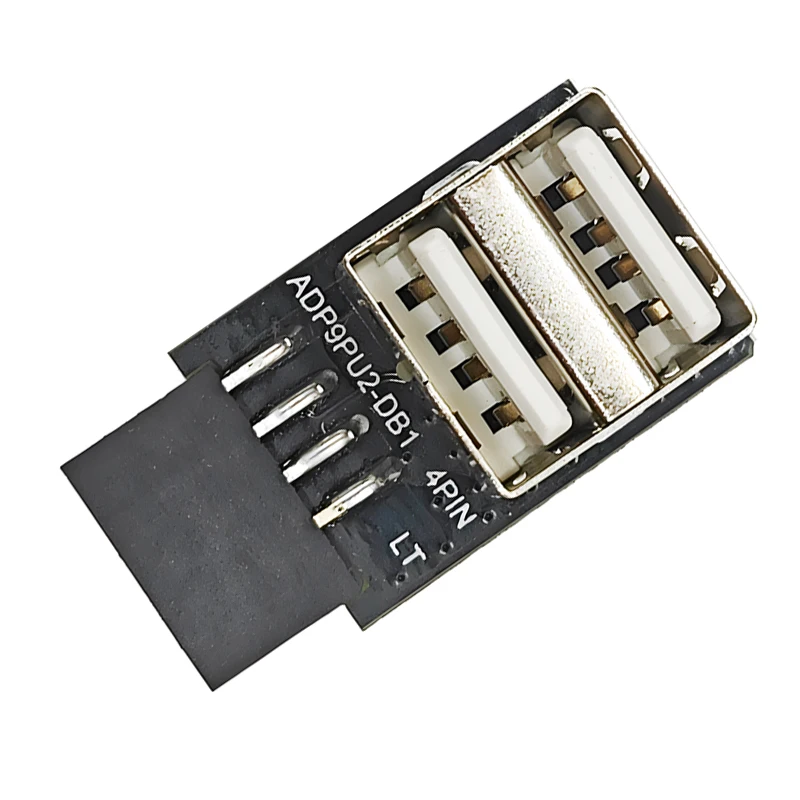 9Pin To USB 2.0 Adapter Expansion Board Motherboard 9P to 2x USB Conversion USB2.0 9Pin to A Female Double Layer for USB Devices