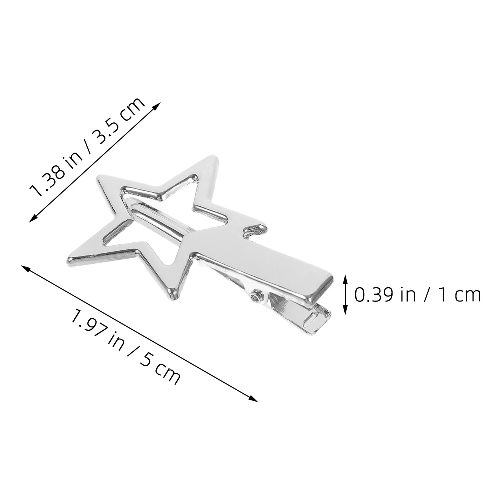 

20pcs Star Clips Women Small Snap Barrettes Metal Decorative Clips For Thin Zinc Alloy Kawaii Hair Accessories Star Shaped Hair