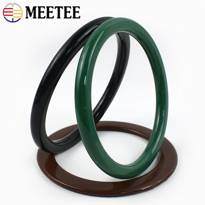 

2Pcs 10/11.4cm Round Plastic Bag Handle Purse Frame Kiss Clasp Bracket Replacement Handles Ring DIY Handmade Sewing Accessories