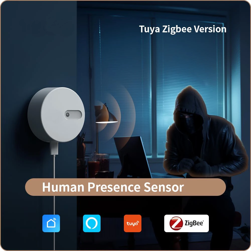 Tuya ZigBee Motion Sensor 24G MmWave Radar Detector Smart Home Automation Human Presence Sensor for Alexa Google Smart Life