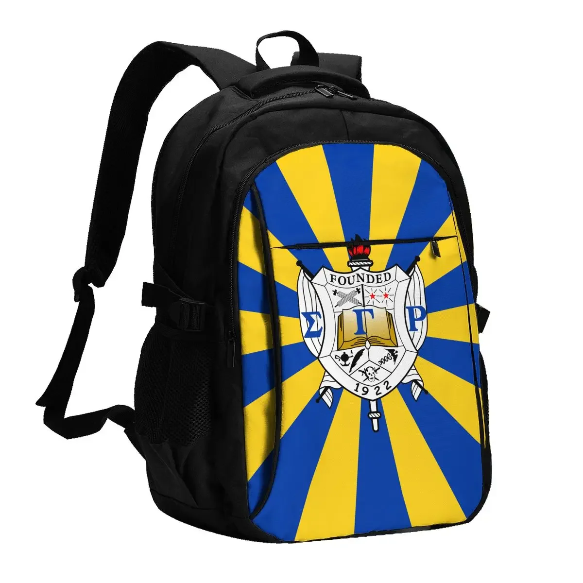 Sigma Gamma Rho SGR Travel Laptop Backpack, Business Water Resistant Laptop Backpack with USB Charging Port, College Bag