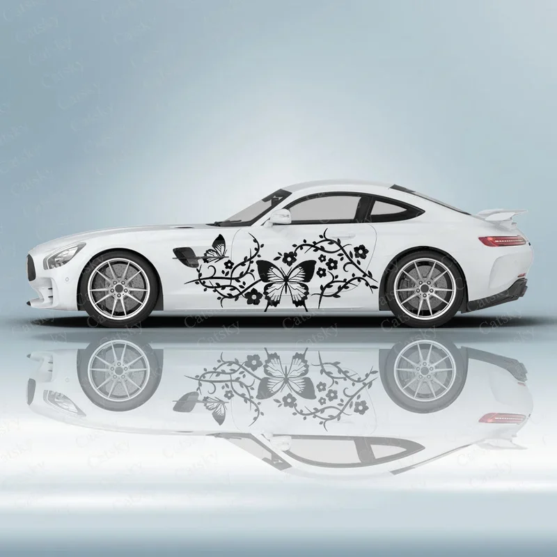 

Butterfly Flower Branch Universal Both Sides Car Stickers Chinese Elements Body Stickers Hood Decal Various colors available