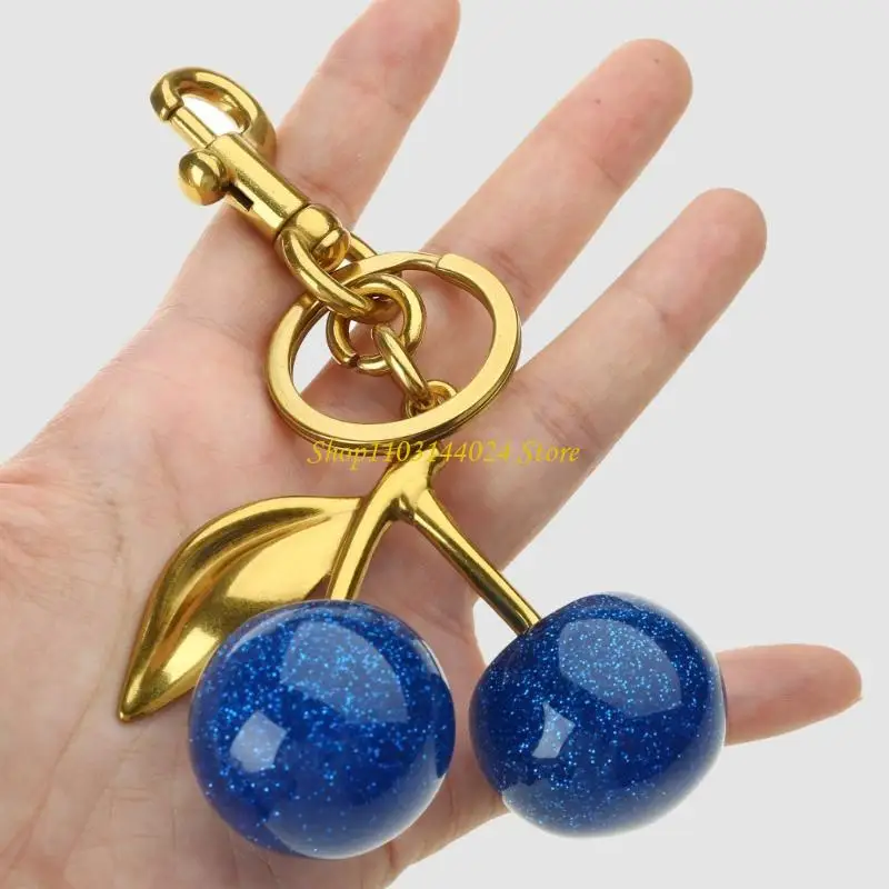 N5KE Attractive Blue Cherry Adornment Stylish Rings Ornament for Trendsetters