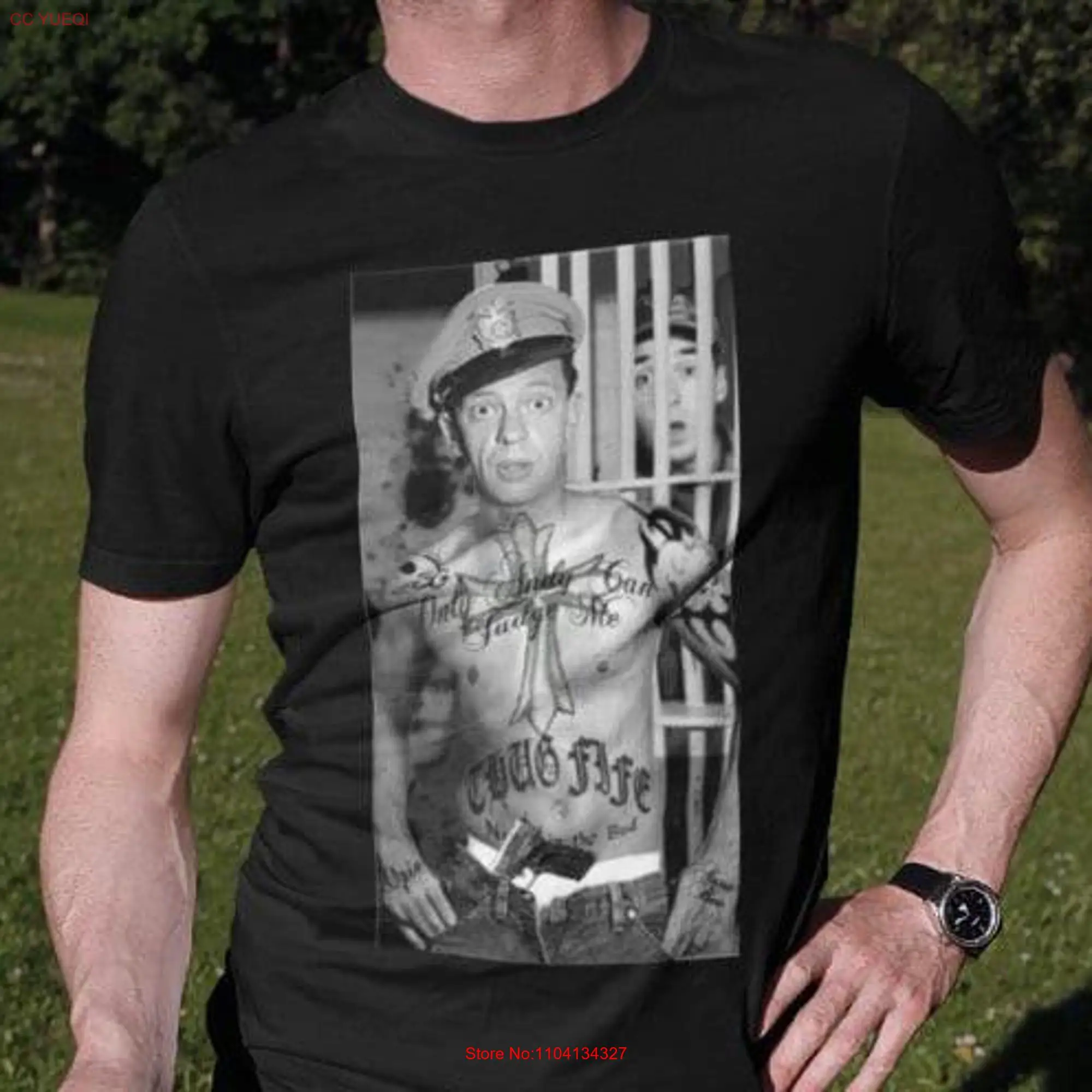 Andy Griffith show T Shirt Barney Fife Mayberry Thug Life long or short sleeves