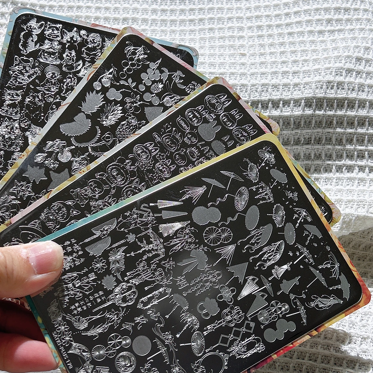 Nail Art Stamping Plate, Stamping Steel Plate, Beginner-Friendly No-Painting Nail Decoration Template, Ancient Style Stamping, Chinese Style Parasol, Cheongsam, Hanfu, Oil Paper Umbrella, Nail Stamping Template, Transparent Transfer Silicone Stamp, Steel Plate Nail Art Tool