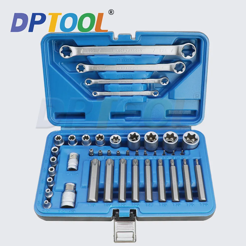 

41Pcs Star Screw Wrench Torx Metric Hex Socket Bit Set