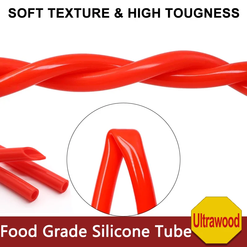 1 3 510M Food Grade Red Silicone Tube Red Dia 0.5mm ~ 32mm High Temp Home Brewing Winemaking Food Grade Nontoxic SiliconePipe