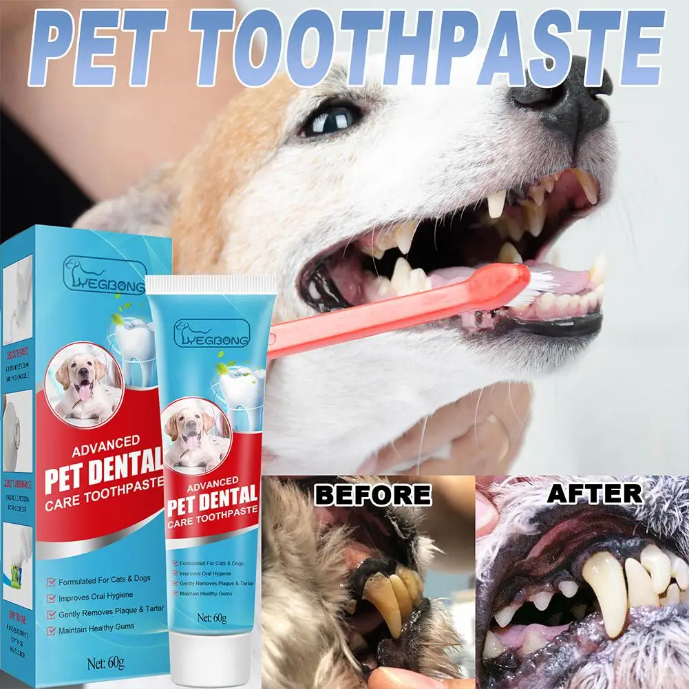 60 G Pet Toothpaste Fresh Edible Remove Bad Breath Tartar Dental Calculus For Dogs Cats Pet Dental Care Supplies N1F0