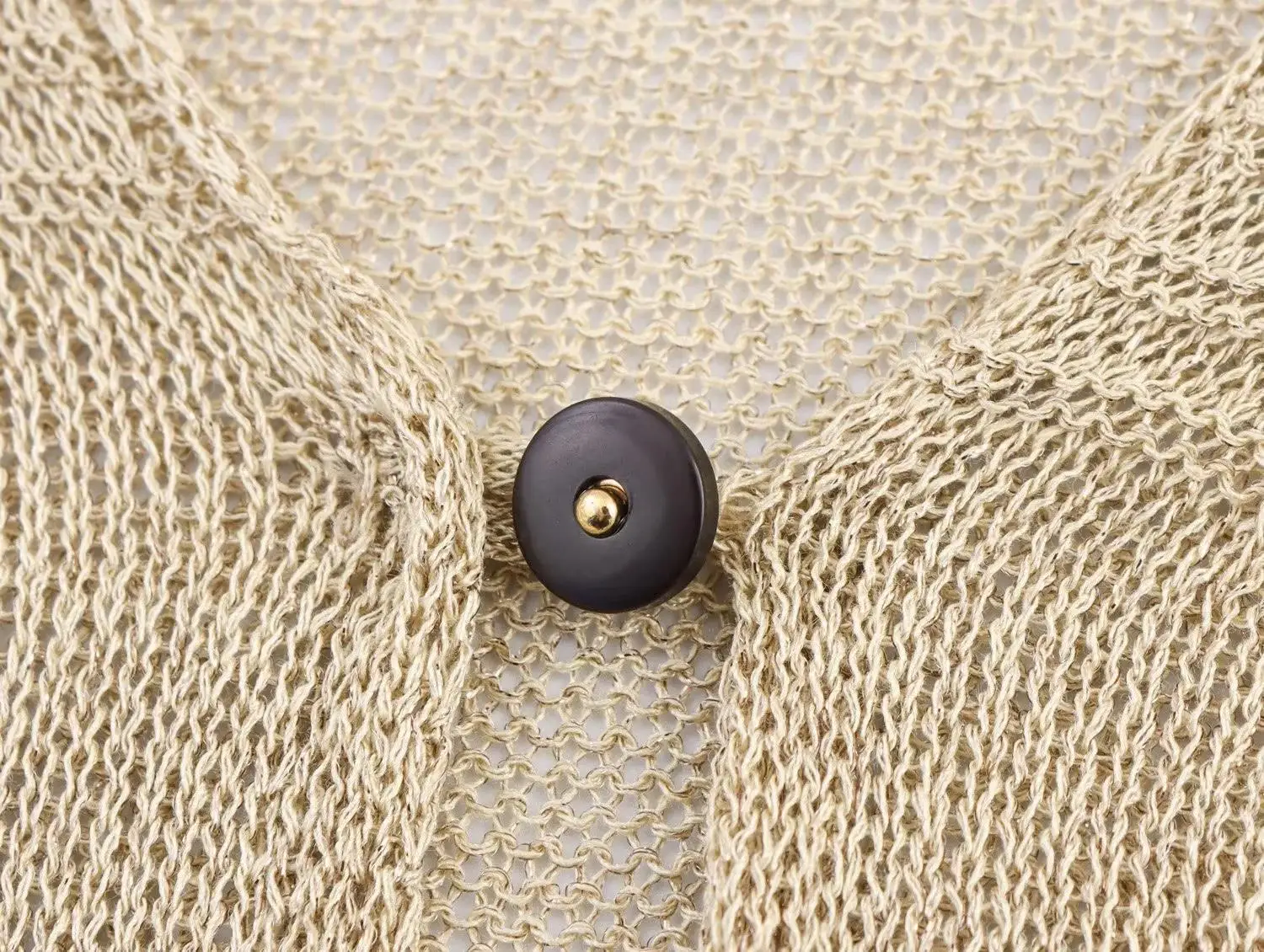 سترات نسائية فضفاضة بأزرار على شكل حرف V سترات صيفية كاكي قابلة للتنفس