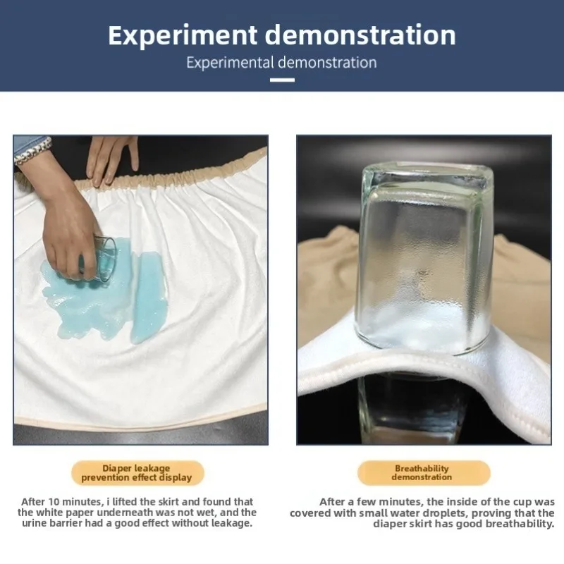 القطن الكبار سلس البول الملابس الداخلية حجم كبير تنورة مانعة للتسرب تصميم طريح الفراش المسنين قابل للغسل ماصة السراويل وسادة قابلة لإعادة الاستخدام