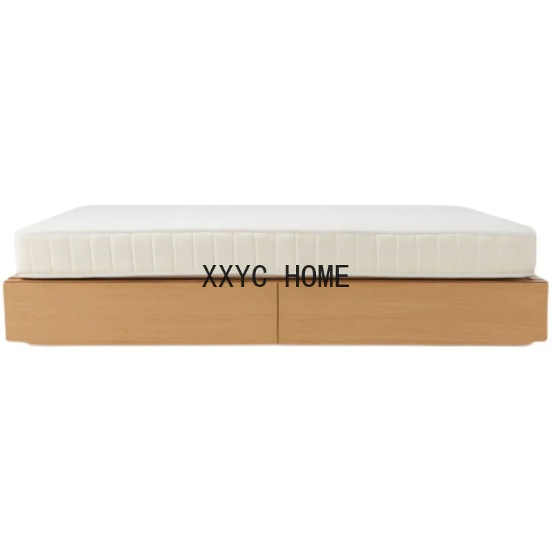 

Скандинавская полноразмерная деревянная кровать, Современная Минималистичная двуспальная кровать, Главная спальня