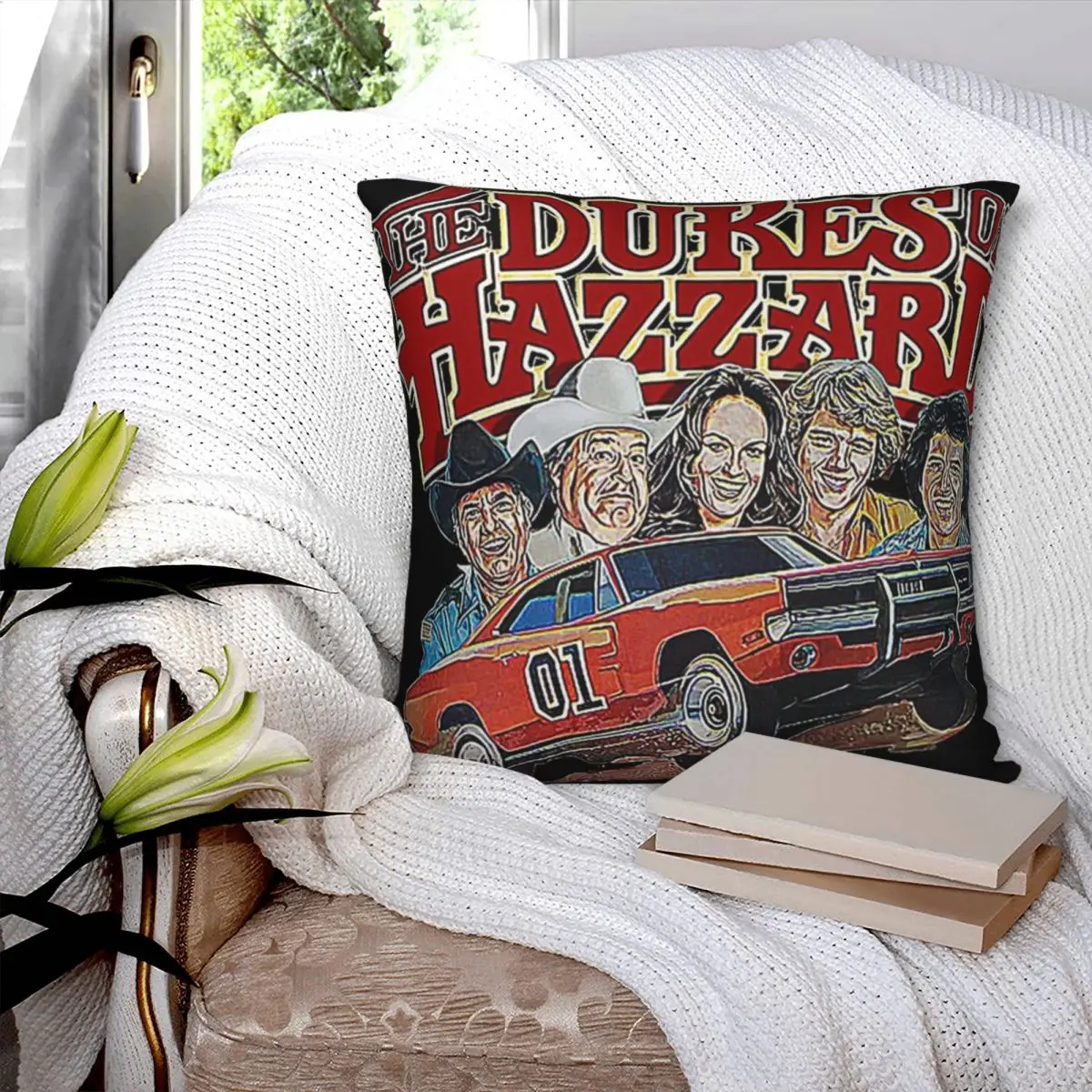 Dukes Of Hazzard And General Lee Pillowcase Polyester Linen Velvet Creative Zip Decor Throw Pillow Case Room Cushion Cover 45x45