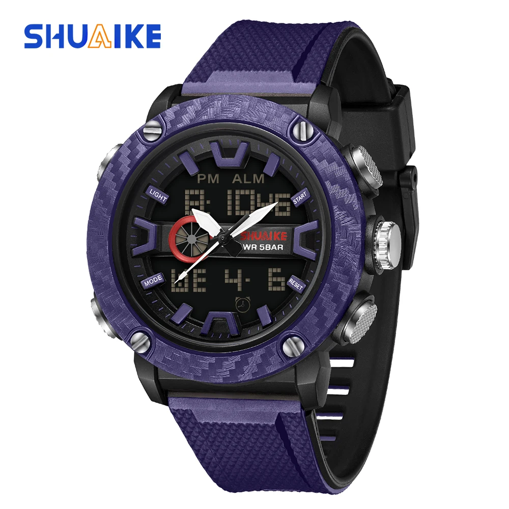 Multifunctional 3 Time Countdown Sport Watch Male LED Light Digital Wristwatches For Men 5Bar Waterproof Stopwatch Alarm