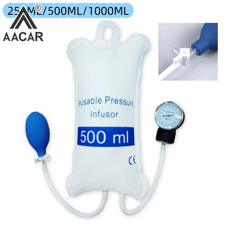 1Pcs 250ml 500ml 1000ml Infusion Pressure Bag With Pressure Display For Blood And Fluid Quick Infusion