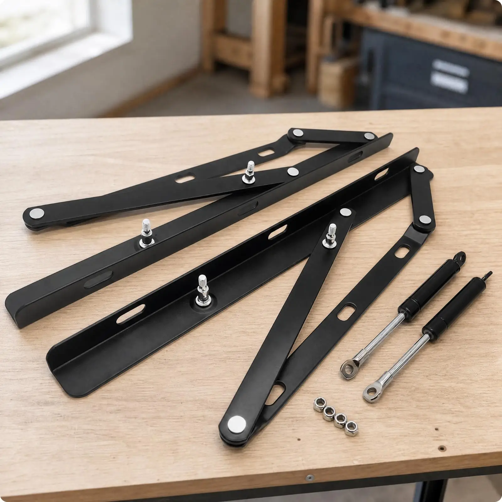 Gas Spring Bed Lift Mechanism Cold Rolled Steel Hydraulic Bed Lift Mechanism Long-Lasting Easy to Install for Bedroom
