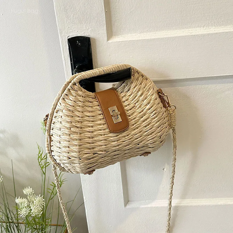 Bolso de mano a la moda para mujer, bolso cruzado Simple, exquisito, de gama alta, tejido informal, versátil y único