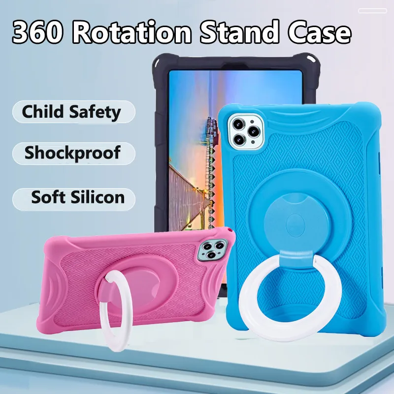 Soft Silicon Stand Tablet PC Case para crianças, Capa Funda para BMAX Tab I11 Plus, 10.1 ", 360