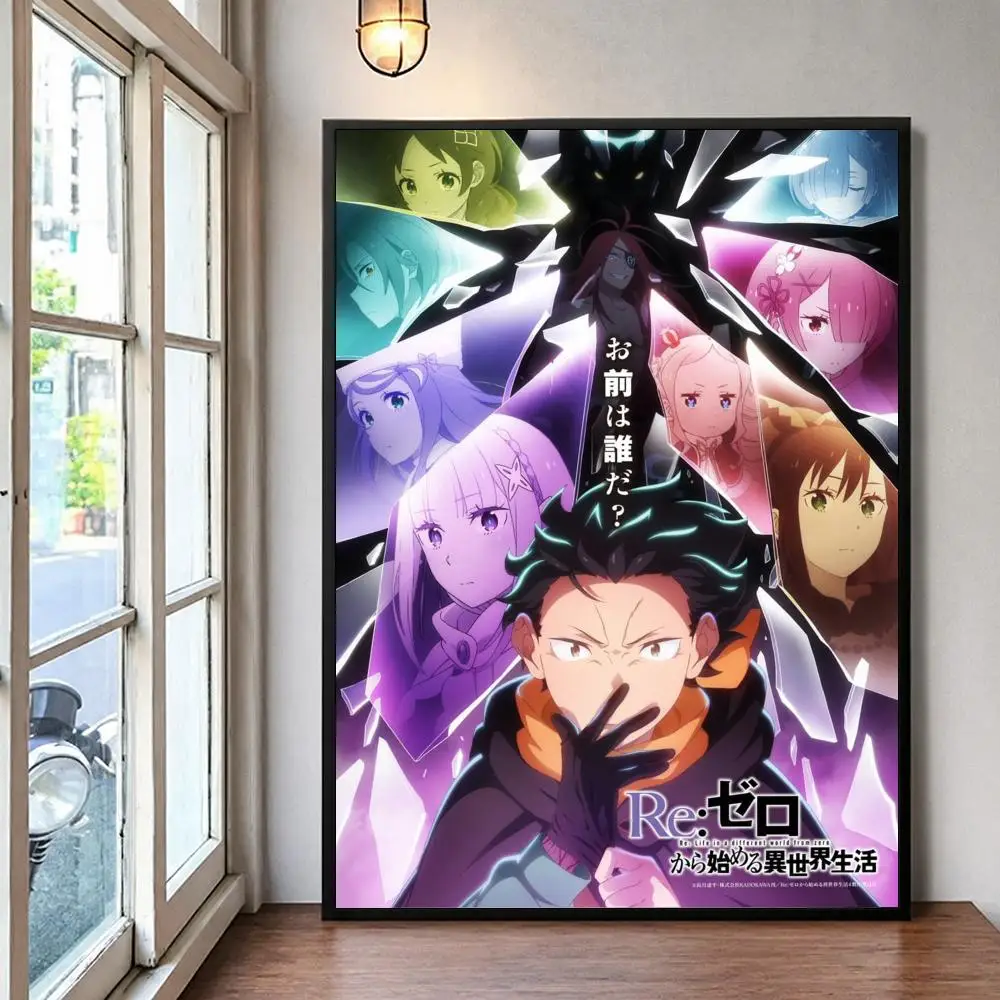 Anime Action Re Zero Poster Self-Stick Bedroom Dorm Office Gaming Room Studio Decor Gift