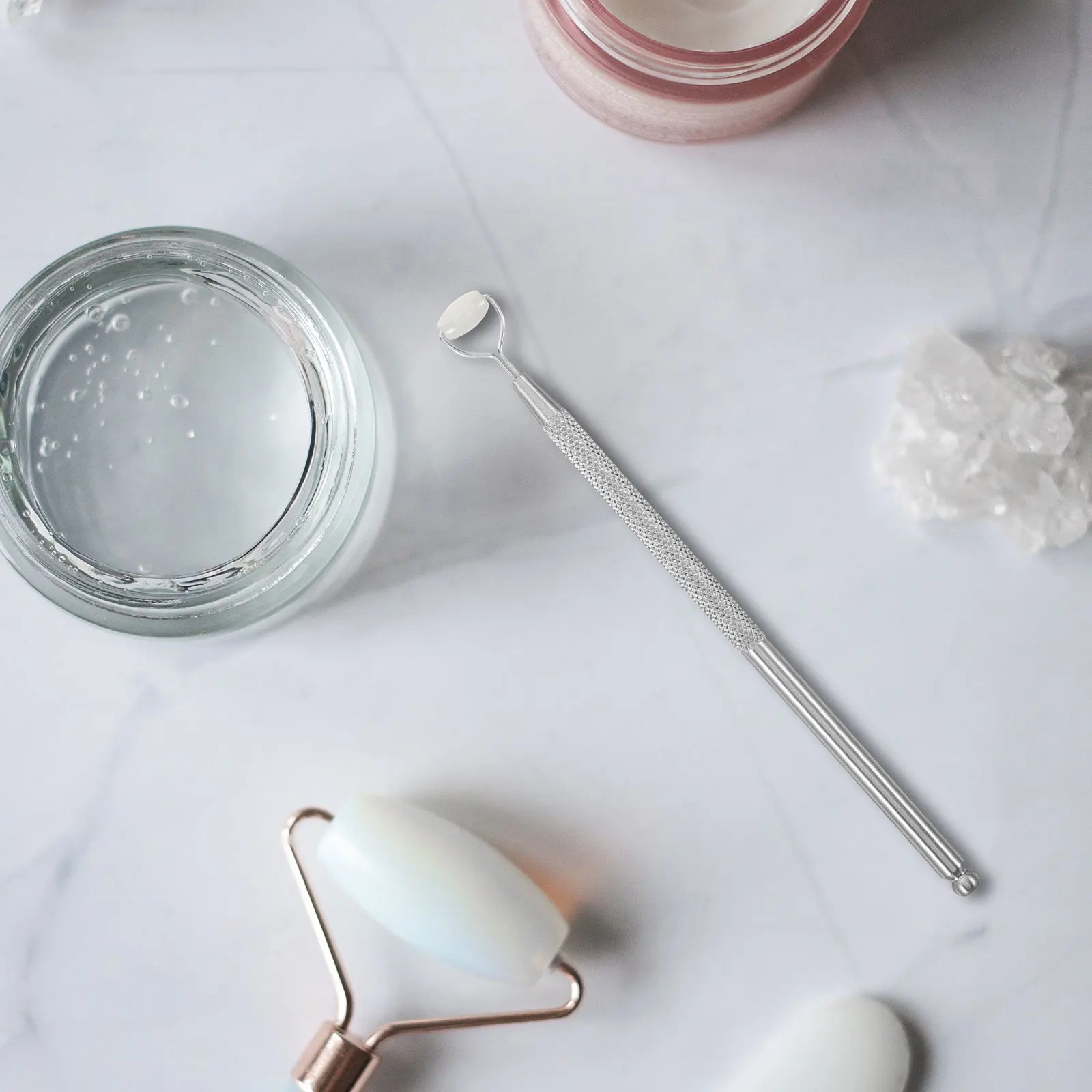 جهاز تدليك الوجه من اليشم لتخفيف تعب العين، أداة نحت الوجه المحمولة، جهاز تدليك دوار خفيف الوزن للنساء #4