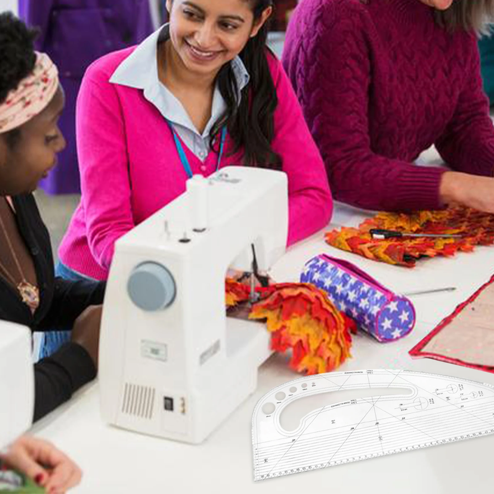 Acrylic Pattern Making Ruler 10"x4.7" Acrylic Crafts Sewing Template for Designers Tailors Metric Measurement Tool