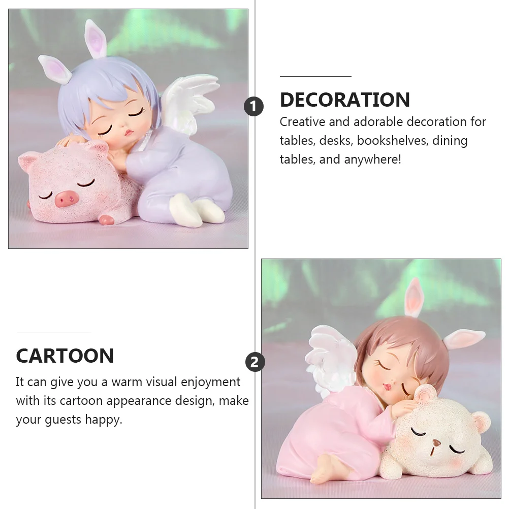 

2Pcs Anni Guardian Cute Resin Adornment Cake Decor for Baking Party Home Office Table Shelf Decoration Cake Topper