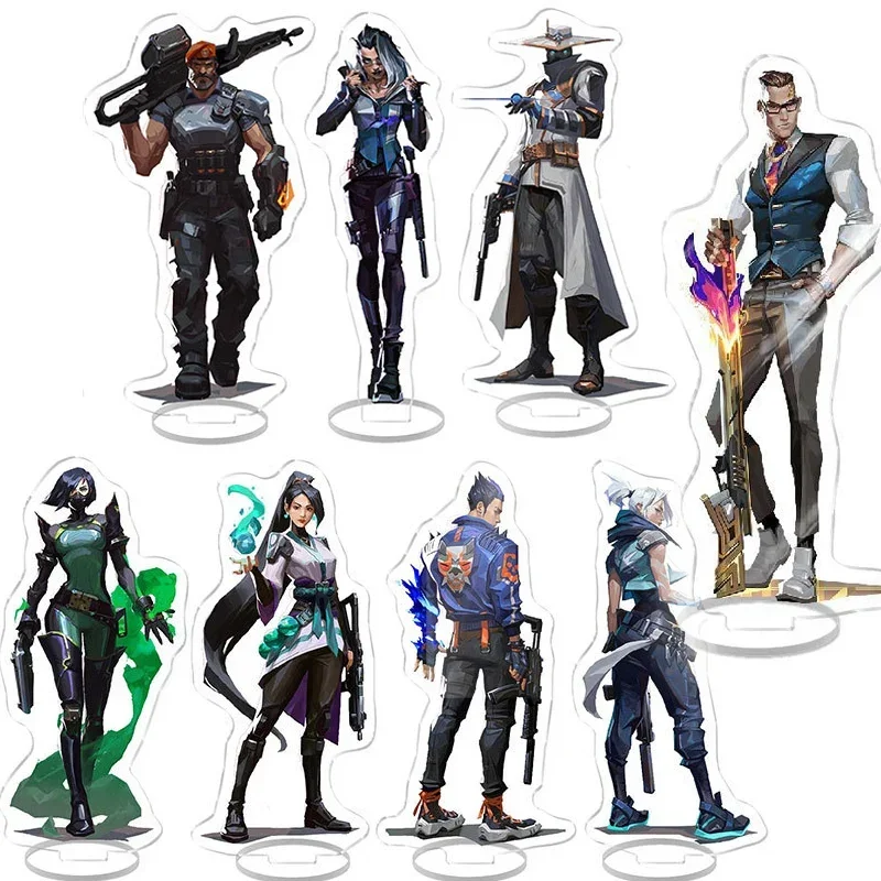 New Game Figure Valorant Sage Killjoy Jett Sova Cypher Salvia Acrylic Stand Model Plate Desk Decor Standing Sign Figure Fan Gift