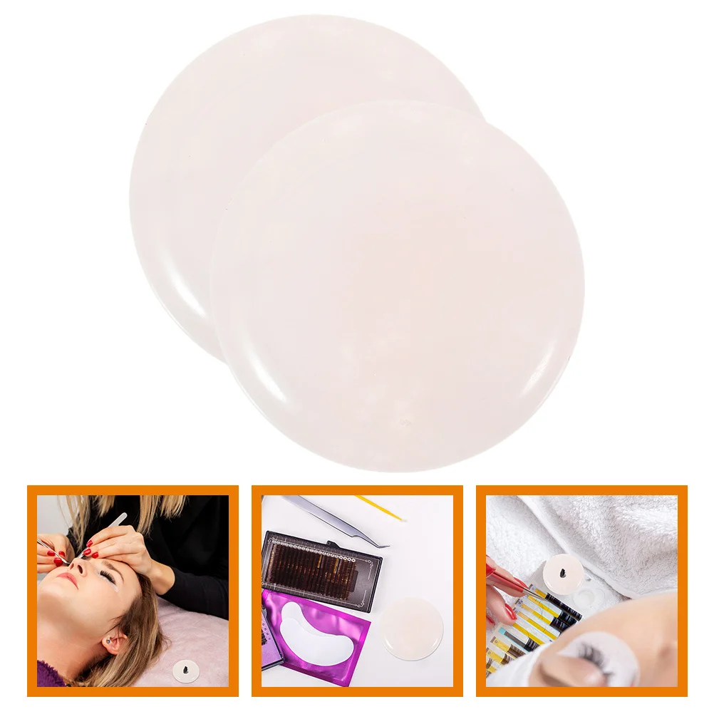 2 pçs paletes de jade almofadas de cola de chicote suporte de extensão de cílios fácil de usar bandeja portátil jade para suporte de cílios de chicote