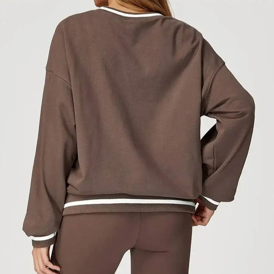 

Новые цветные блокирующие топы для женщин с длинными рукавами и круглым вырезом, женские модные уличные спортивные топы для бега, повседневные спортивные топы