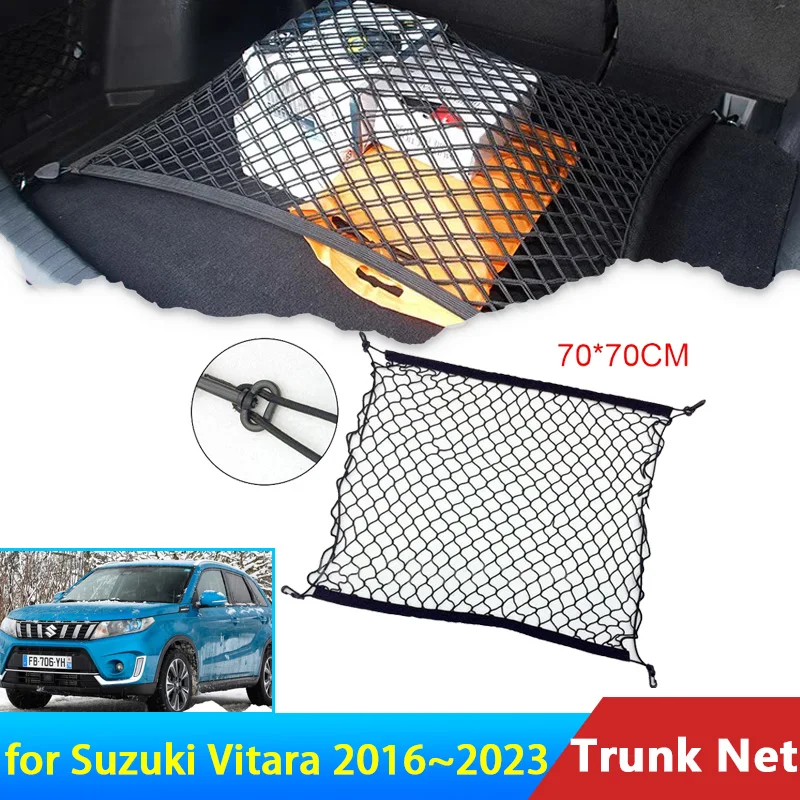 

for Suzuki Vitara 2015 2018 Escudo 2016~2023 LY Accessories Car Boot Trunk Cargo Net Nylon Elastic Storage Organizer 2017 2022