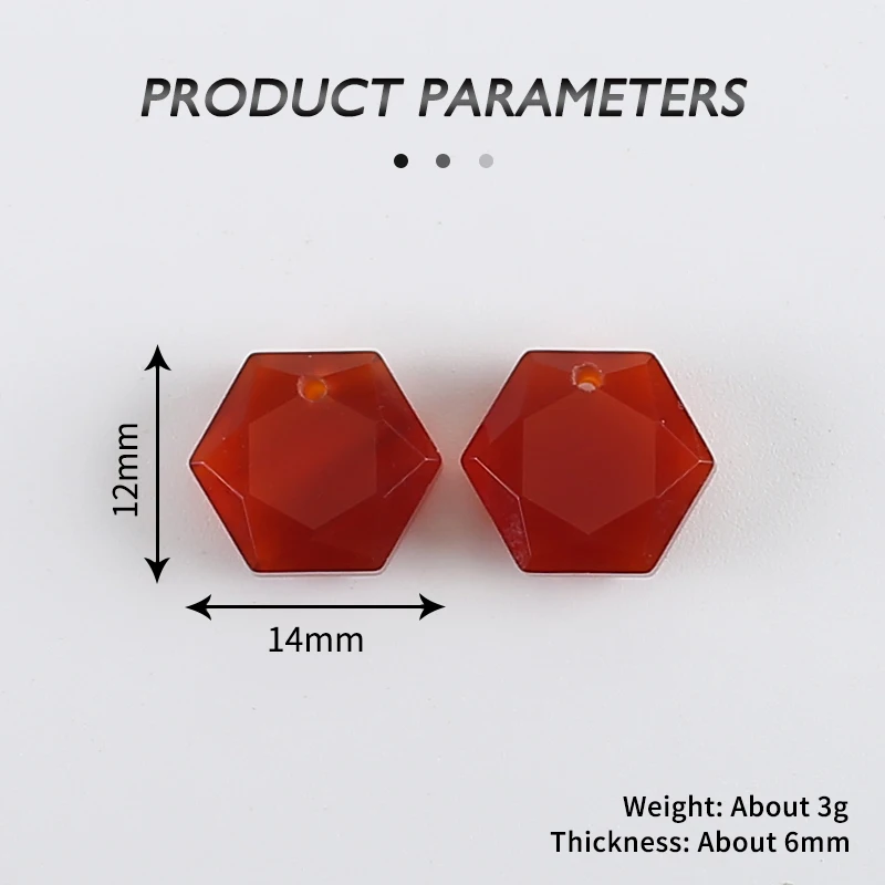 Wholesale Natural Red Agate Hexagon Faceted Earrings Beads For Jewelry Making, Fashion DIY Earring Stone Jewelry