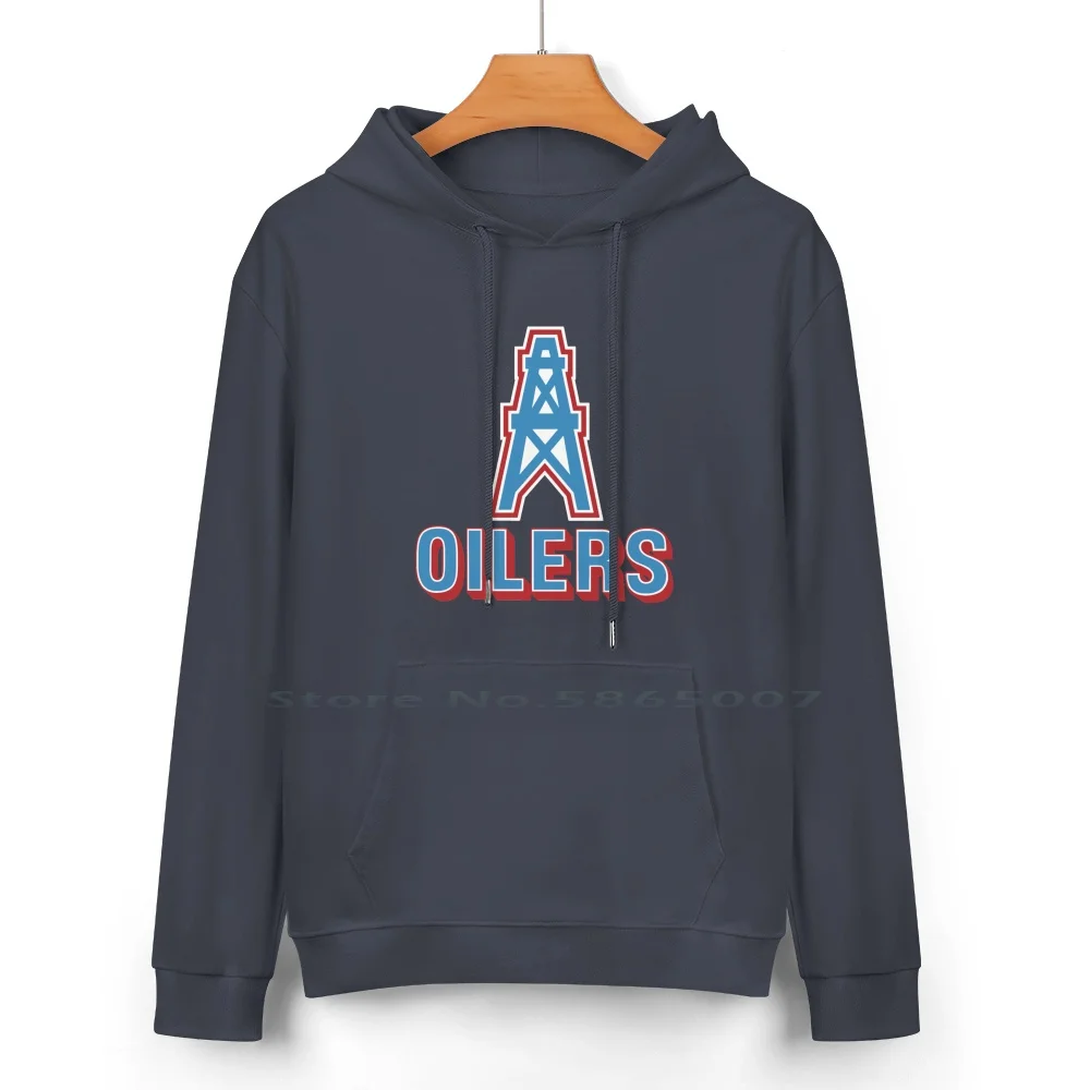 Houston Oilers 2 Pure Cotton Hoodie Sweater 24 Colors Houston Oilers Texas Humor H Town 100% Cotton Hooded Sweatshirt For Women