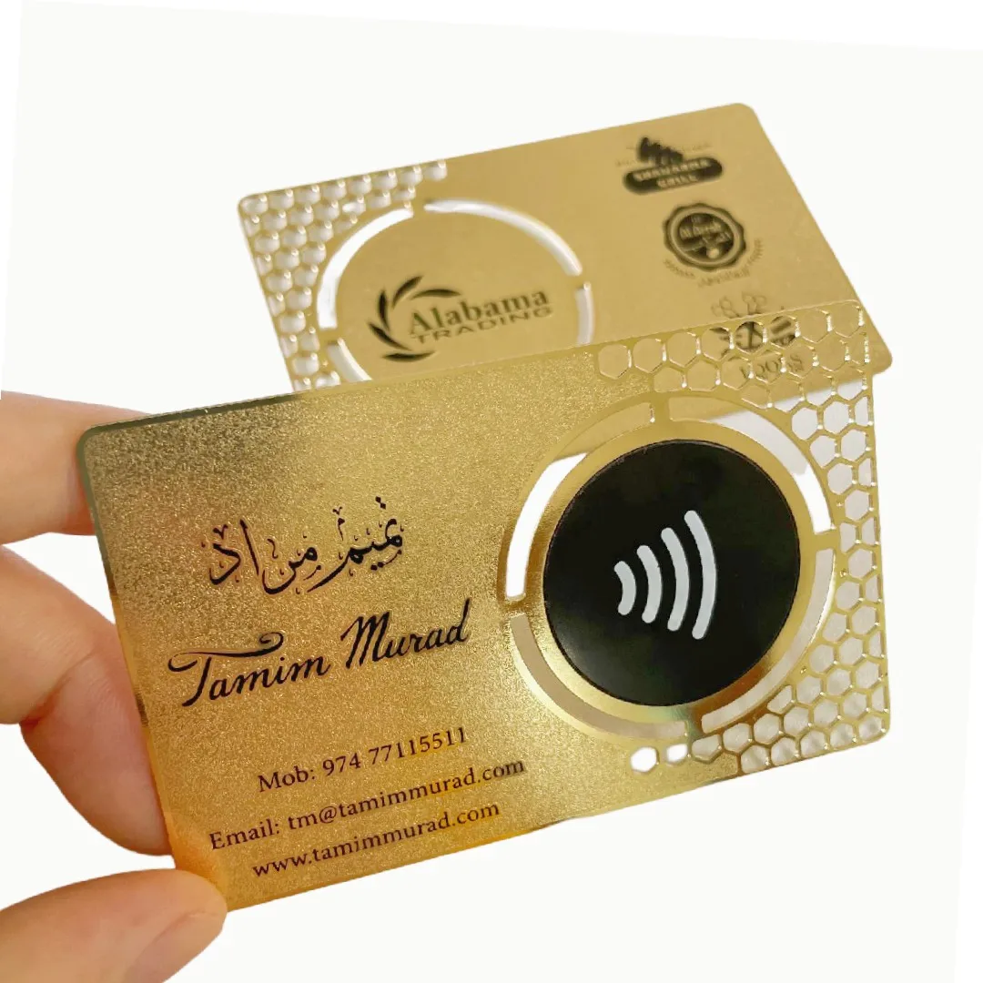 custom. Luxury High-End Customized Business NFC Gift Cards Metal Gold Color QR Code Business Card
