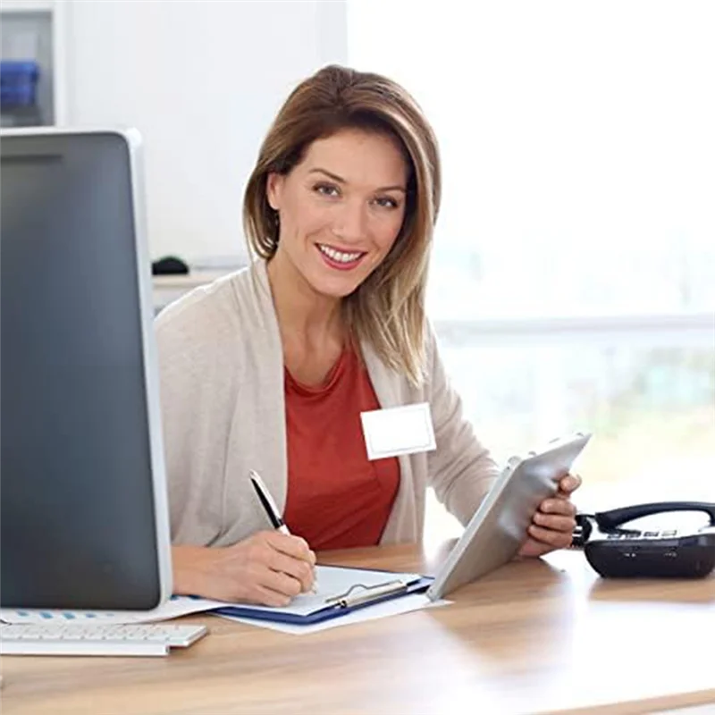 NN89R 100 قطعة دبوس نمط كليب أصحاب شارة الاسم الأفقي مع إدراج صالح بطاقة 90x55 مللي متر