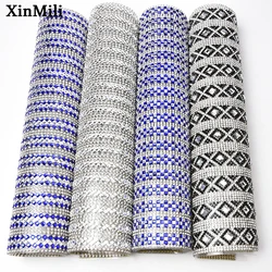 New Hot Fix 24*40cm vetro Strass Crystal Mesh autoadesivo Trim Strass Banding decorazione di nozze Applique indumento fai da te