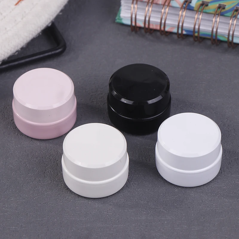 1/4PCS 3g พลาสติกเล็บเครื่องสําอางค์คอนเทนเนอร์ Jar ขนาดเล็กตัวอย่างครีมหม้อเล็บเจลผงแต่งหน้าโลชั่นเครื่องมือ