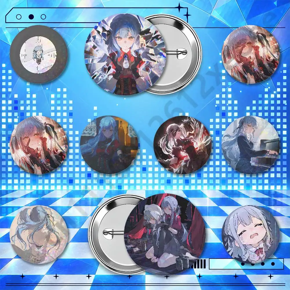 BanG Dream Togawa Sakiko Round Holographic Brooch Badges 25/32/44/58/75mm Anime Cosplay Game Pins Backpack Hat Bag Accessories F