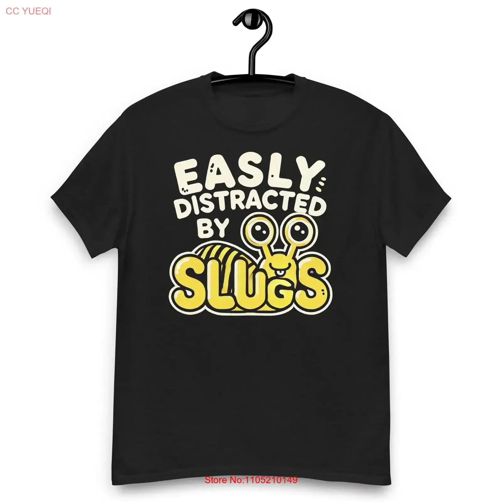Easily Distracted by Slugs Funny Animal Lover T Shirt vintage Washed homme Comfortable Versatile Slightly Casual Stylish