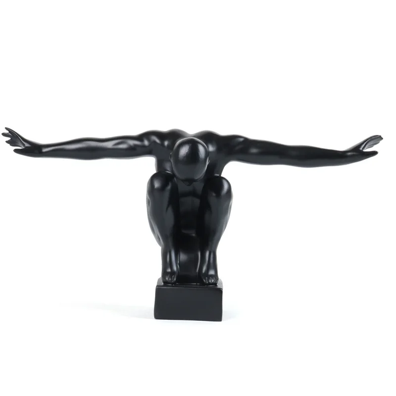 

Минималистичный современный летающий человек, фигурка из смолы, художественное украшение, креативная книжная полка, клубная скульптура, украшение для дома