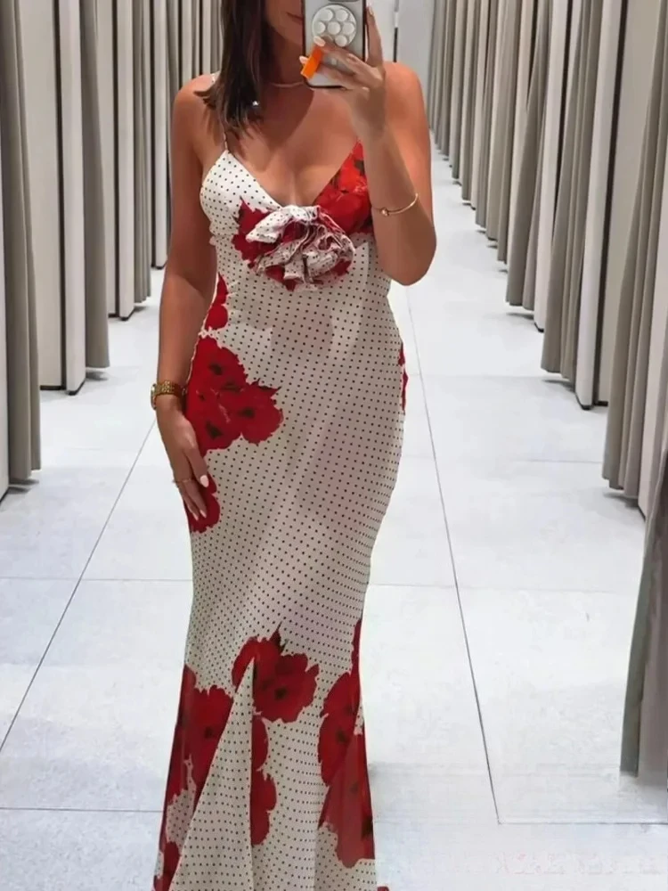 ชุดเดรสยาวสไตล์เซ็กซี่ชายหาด แบรนด์ KONDALA ลายดอกไม้ แขนกุด ซิป ดีไซน์เข้ารูป แฟชั่นฤดูใบไม้ผลิ-ฤดูร้อน 2025 ชุดเดรสหรูหรา