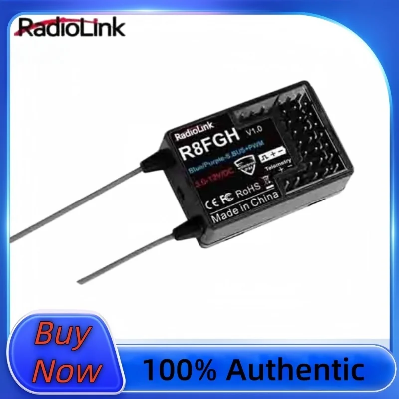 Radiolink R8FGH 2.4G 8 Channels Gyro Receiver with Telemetry, Support 14S 58.8V Voltage Detect for RC Car Boat Mower Robot