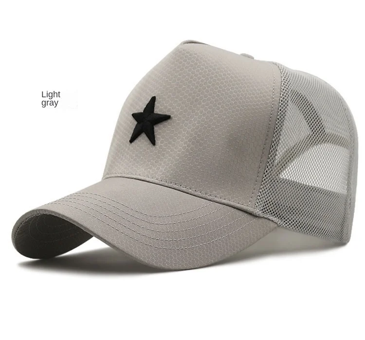 Big Head Men Women Mesh Baseball Caps Star Embroidery Trucker Hat Plus Size 57-60cm 61-65cm