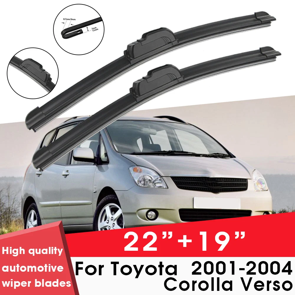 

Car Wiper Blade Blades For Toyota Corolla Verso 2001-2004 22"+19" Windshield Windscreen Clean Rubber Silicon Cars Wipers