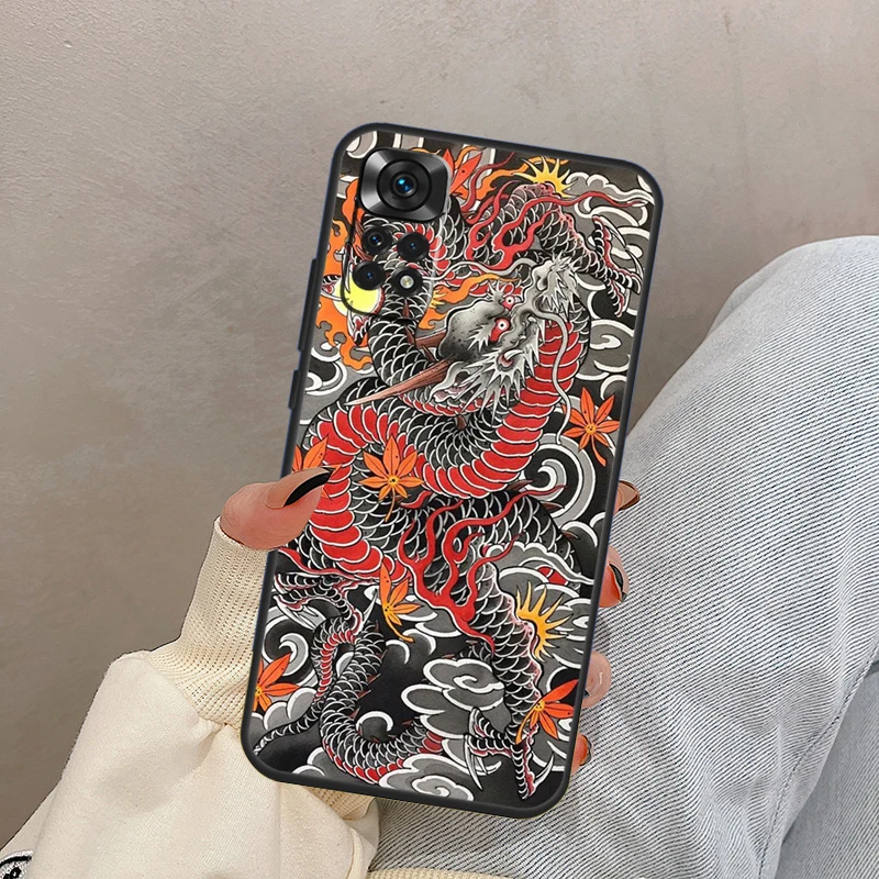 Yakuza Dragon Tattoo Case For Xiaomi Redmi Note 12 11 8 9 10 Pro 11S 10S 9S Redmi 12C 10C 9A 9C 9T Back Cover